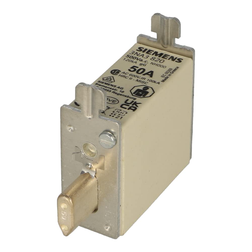 3NA3 820 | 3NA3820 | SIEMENS Fuse 50A 500V NH000 GLGG: Amazon.com